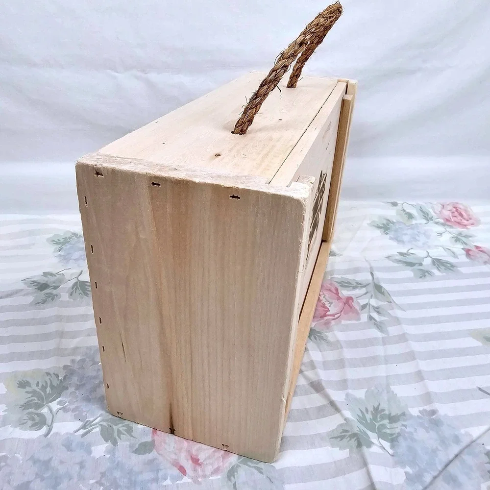Tennessee Shine Co Wooden‎ Crate Storage Box Rope Handle
